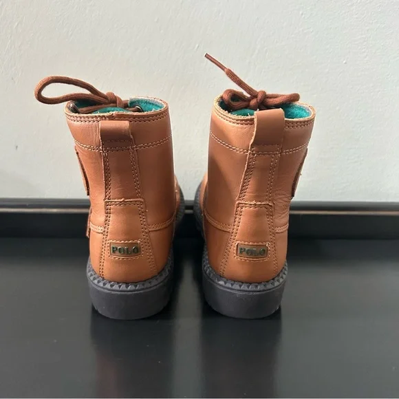 NWOB Polo Ralph Lauren Tan Burnished Leather Lace-Up Ranger Hi II Boot Size 11 - Picture 6 of 10